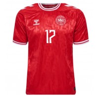 Dánsko Victor Kristiansen #17 Domáci futbalový dres ME 2024 Krátky Rukáv